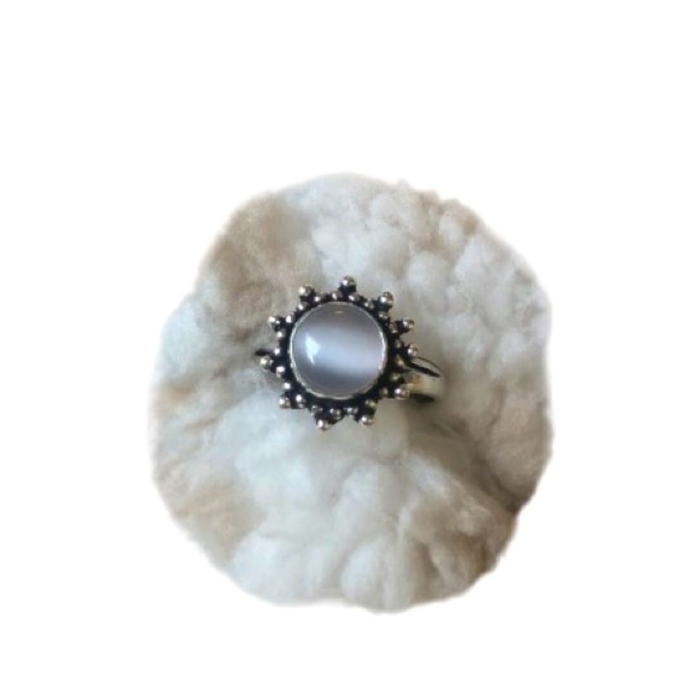 NEW Rose Quartz 925 Silver Overlay Ring Size 7.5